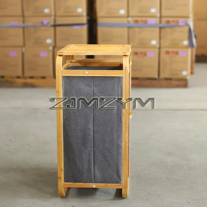 Bamboo Foldable Laundry Basket - MultiLayer 50cm x 32cm x 69,7 cm
