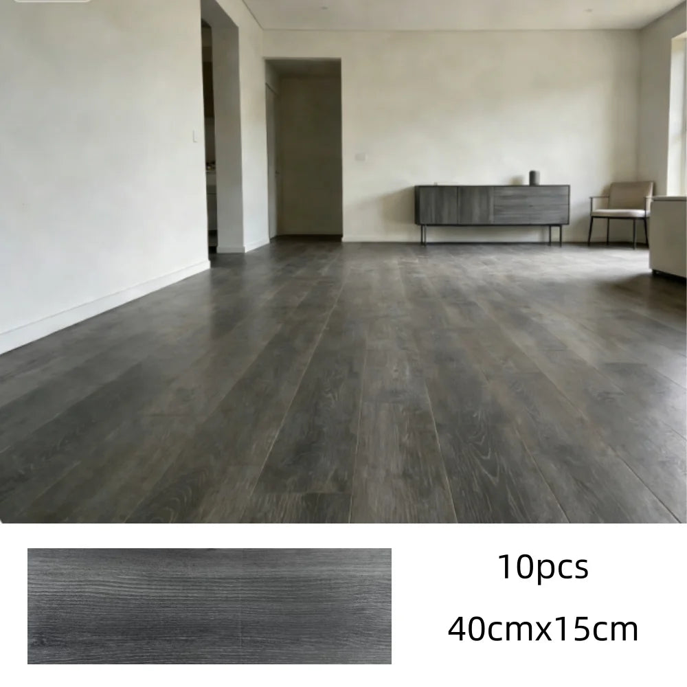 Wood grain PVC Floor Tiles (10 pcs) - Self-Adhesive