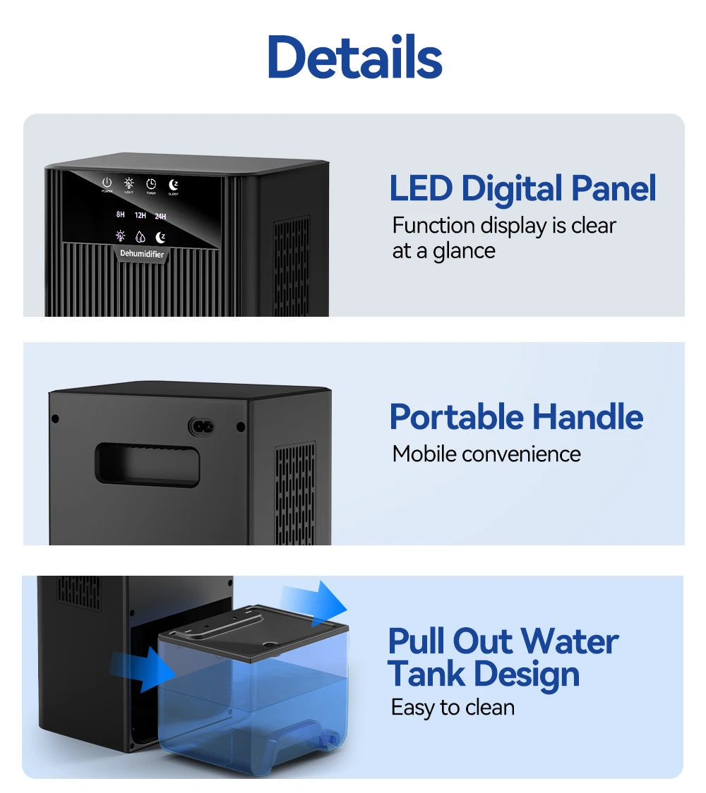 Portable Household Dehumidifier for Air Purification Moisture Removal Compact Drying Anti Humidity Dehumidification Tool