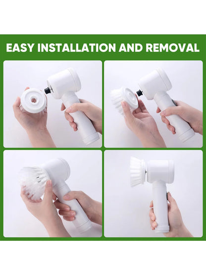Electric Spin Scrubber Cordless – Electric Cleaner for Kitchen Bathroom Tile Grout Sink Shower, Shoe Cleaning Brush with 6 Repla