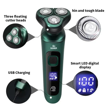 Electric Shaver-3 Head, USB Rechargeable Waterproof