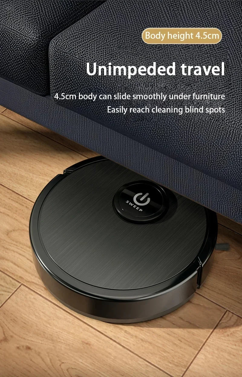 3-in-1 Intelligent Robot Vacuum Cleaner 6000Pa Strong Suction Sweep Mop Charge USB Laser Navigation Pet Hair Hard Floor 2026 New