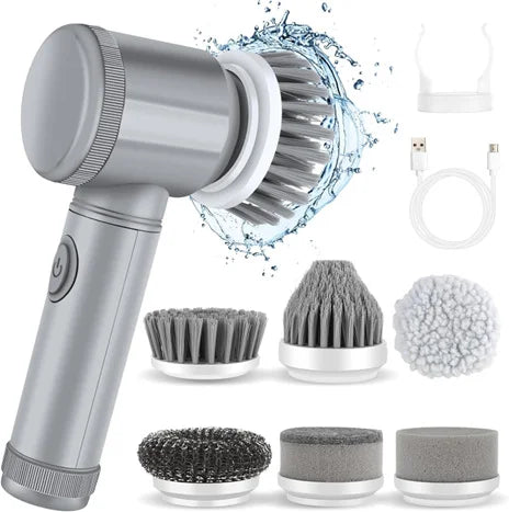 Electric Spin Scrubber Cordless – Electric Cleaner for Kitchen Bathroom Tile Grout Sink Shower, Shoe Cleaning Brush with 6 Repla