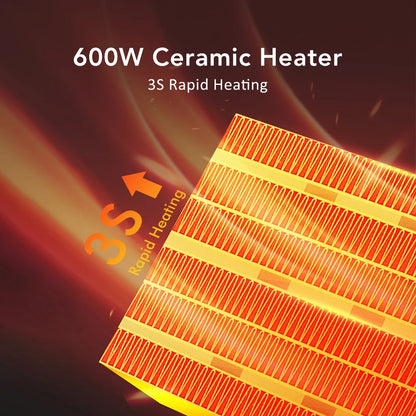 Portable Electric Heater with Timer Warmer Machine LED Display Fast Heating Room Heater Adjustable Thermostat for Home Office