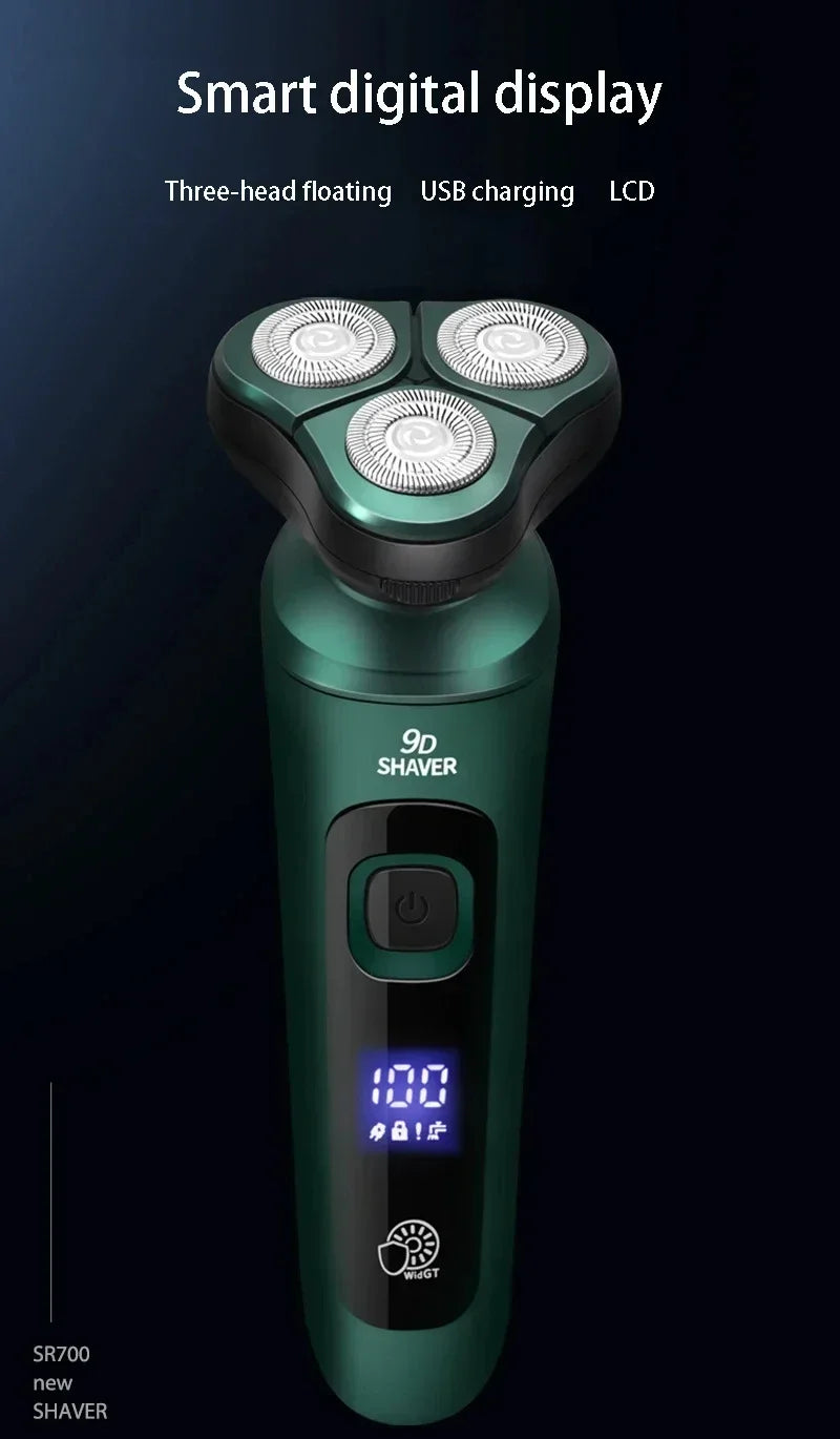 Electric Shaver-3 Head, USB Rechargeable Waterproof
