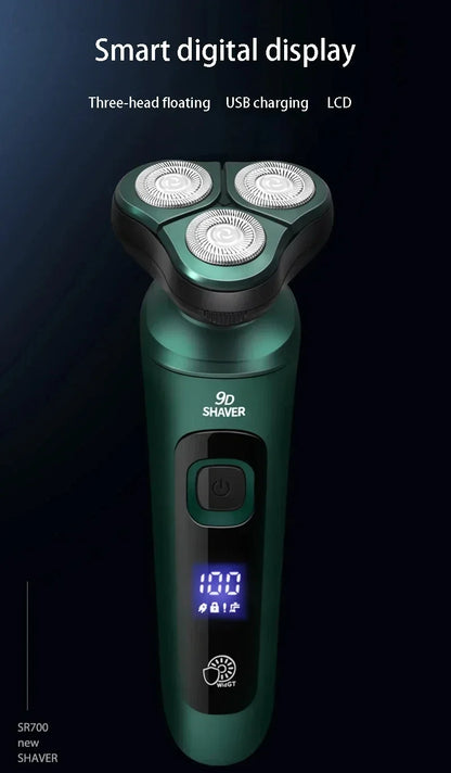 Electric Shaver-3 Head, USB Rechargeable Waterproof