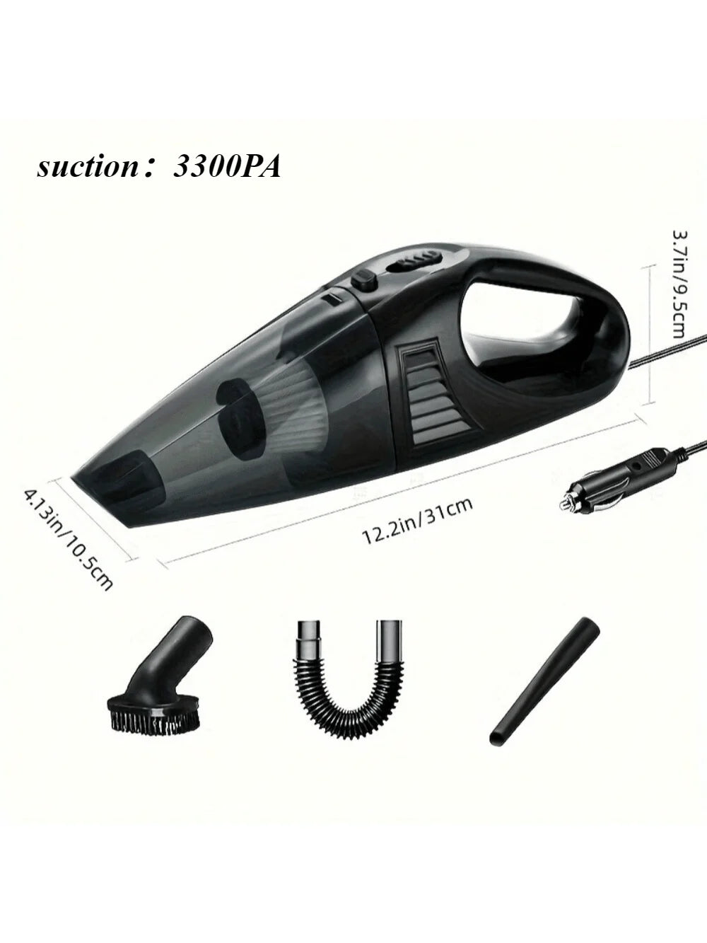 12V Handheld Vacuum Cleaner, Handheld Car Vacuum Cleaner With Strong Suction Power, Portable Mini Handheld Car Vacuum Cleaner