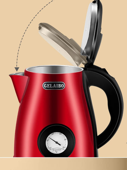 GELAIBO electric kettle mechanical temperature European-style fashion style design, large capacity 1.8 liters stainless steel li
