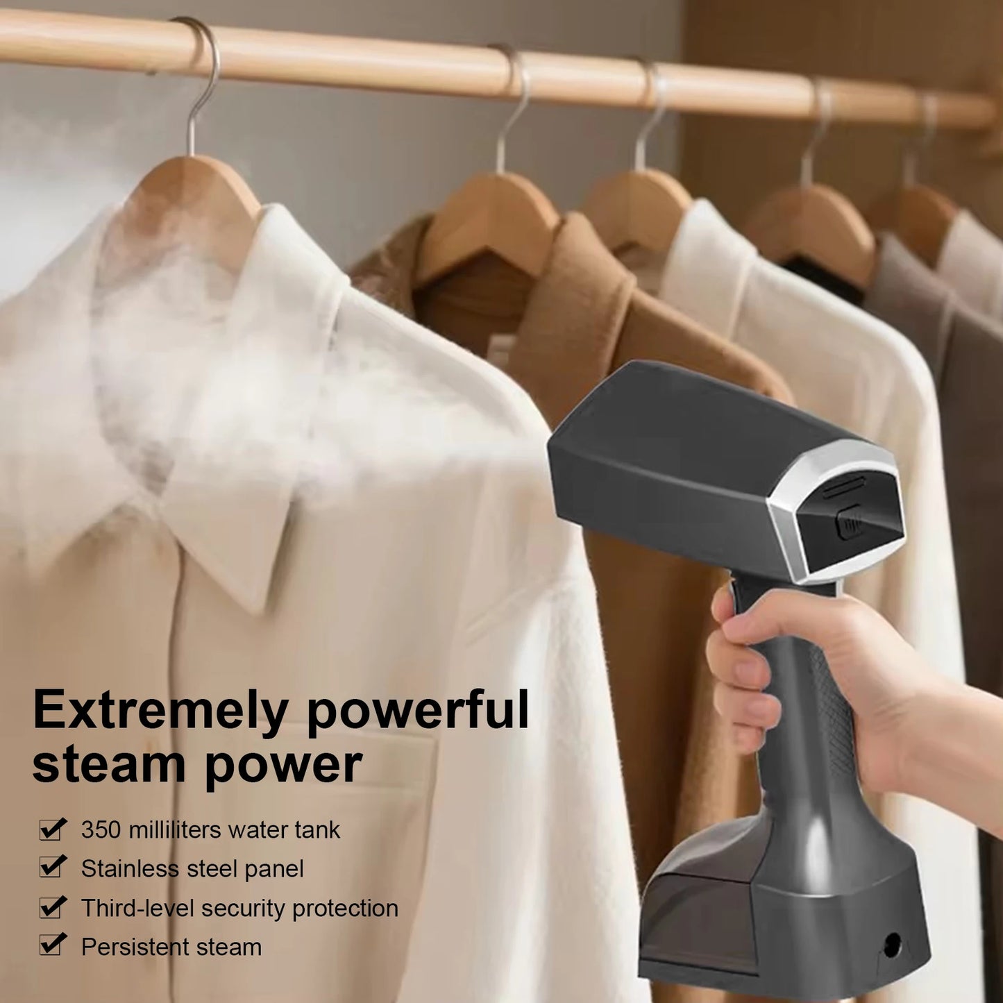 Clothes Steamer-Fast Heat-up 350ml Tank