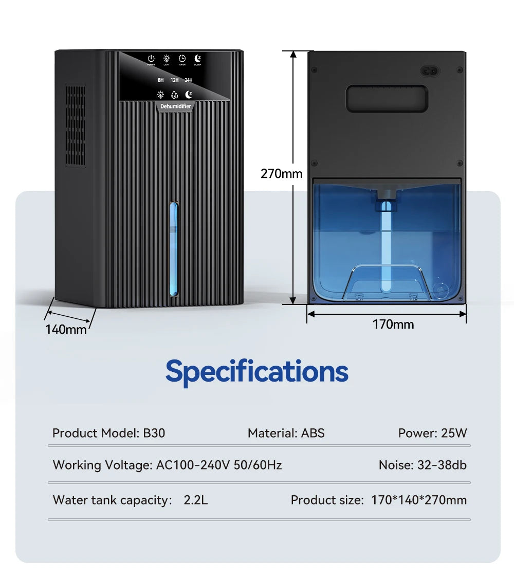 Portable Household Dehumidifier for Air Purification Moisture Removal Compact Drying Anti Humidity Dehumidification Tool