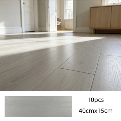 Wood grain PVC Floor Tiles (10 pcs) - Self-Adhesive